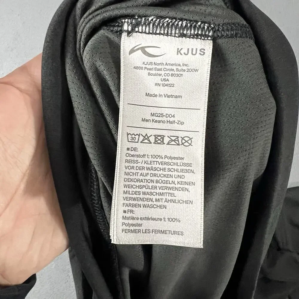 KJUS Sweater Mens XL Black Keano Half Zip Performance Golf Toyota Stretch